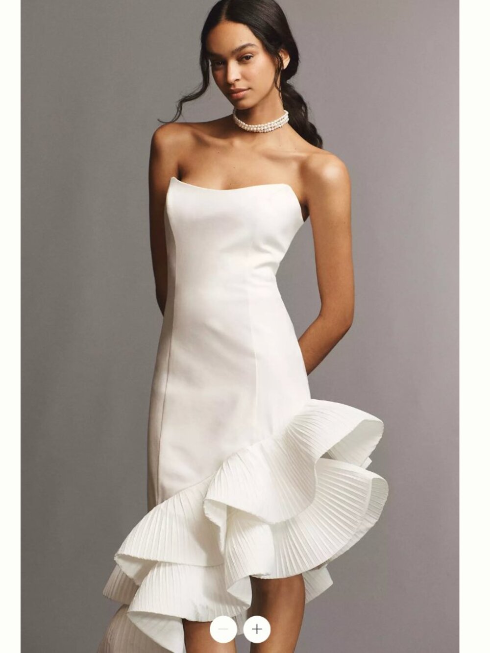 Flamenco-Hem Asymmetrical Midi Dress - Size Medium (NWT)